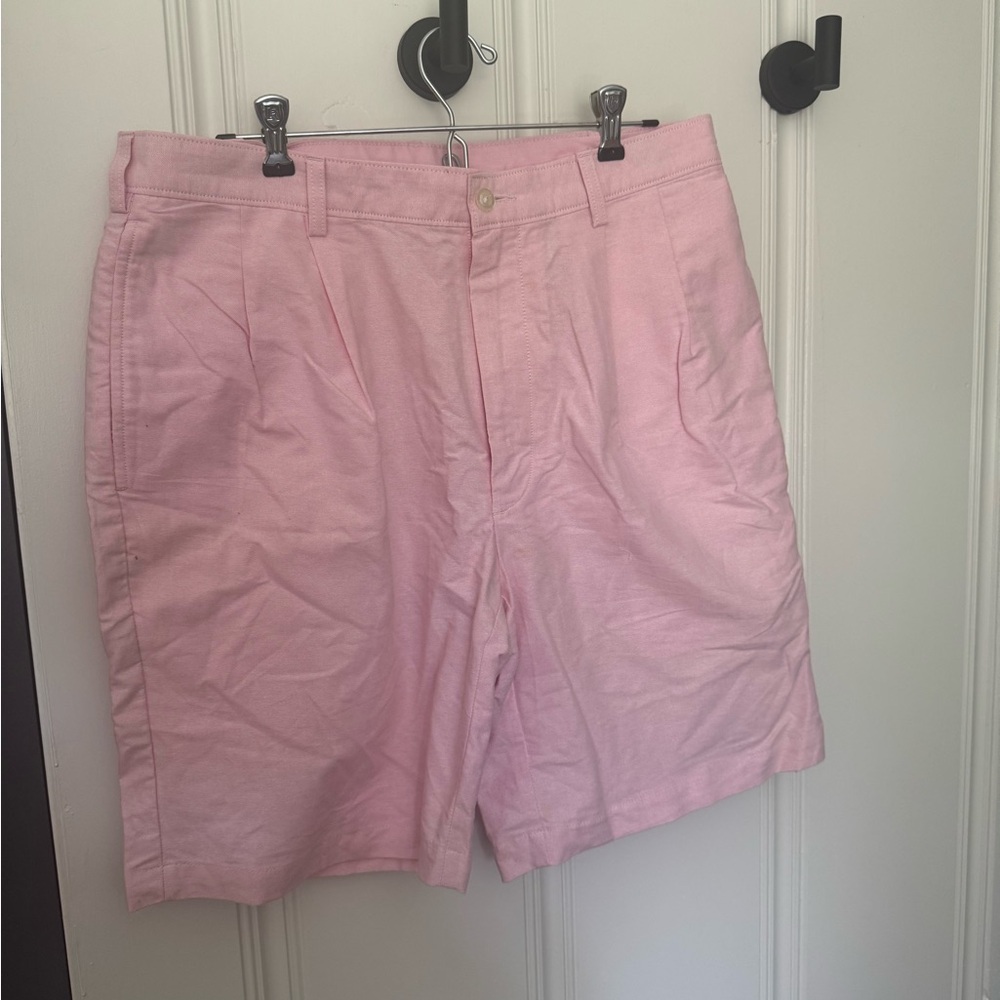 Mens Jos A Bank Pink Linen Shorts